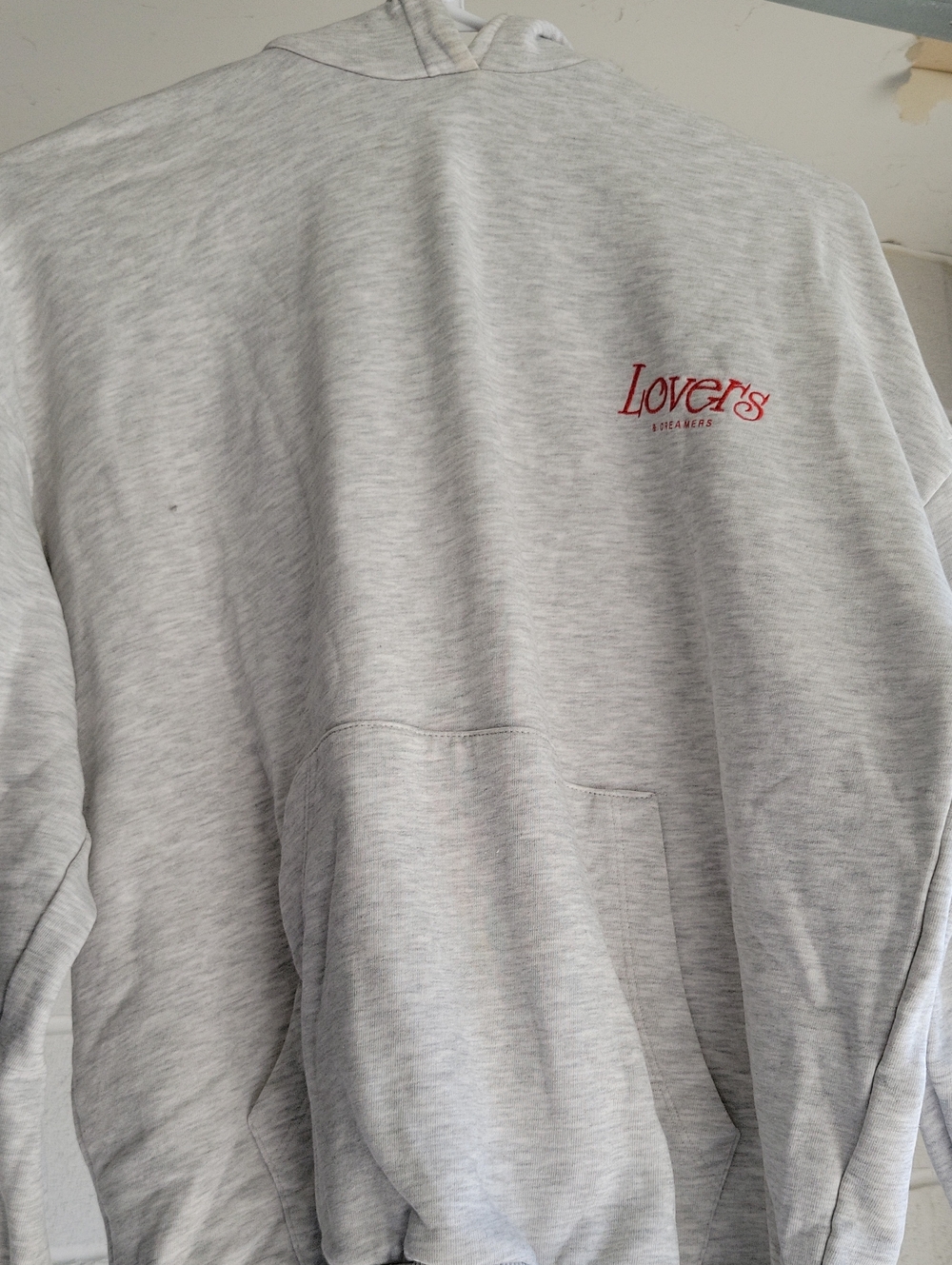 Love Embroidered Light Gray Crewneck Sweatshirt